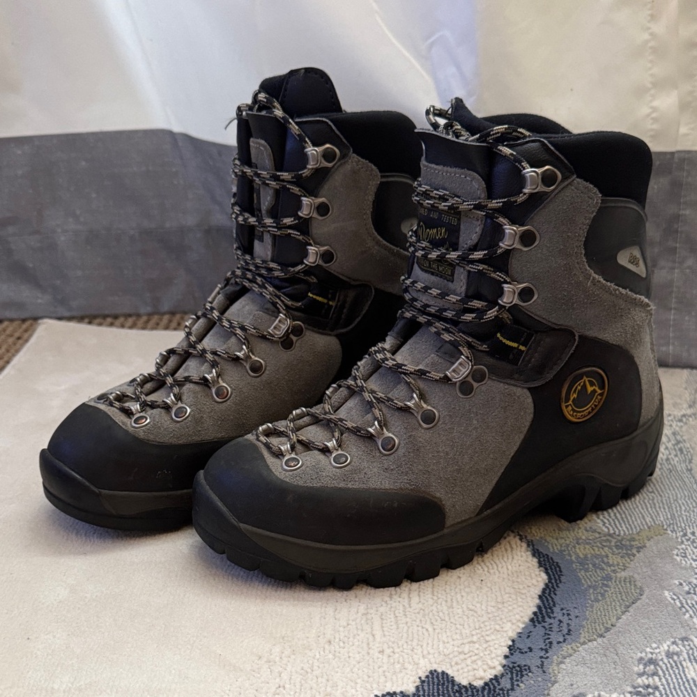 La Sportiva Gray and Black Lace Up Boots